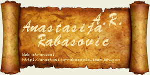 Anastasija Rabasović vizit kartica
